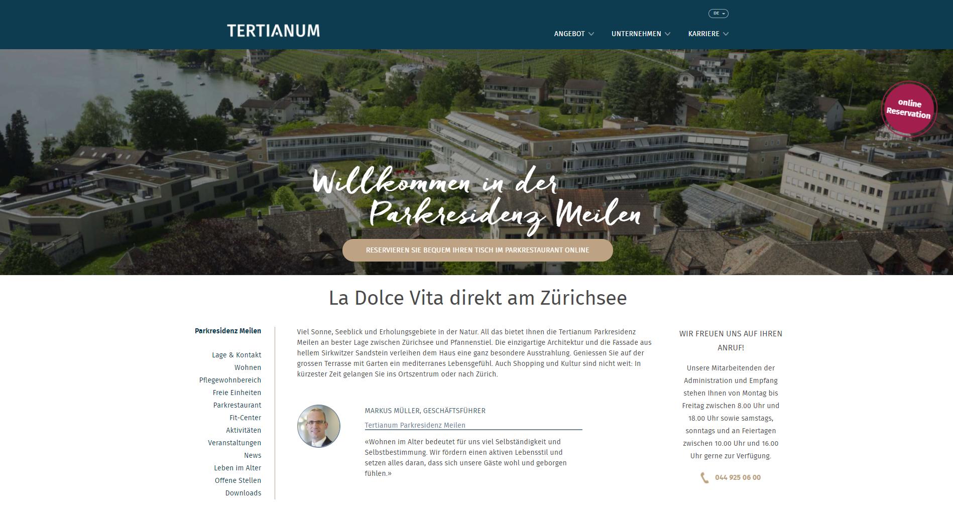 Content Marketing Content Formates Neuer Markenauftritt Tertianum Management AG